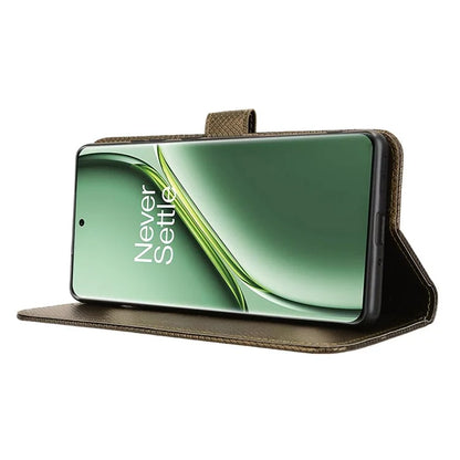 For OnePlus Ace 3 Pro 5G Phone Case Diamond Texture PU Leather Flip Cover