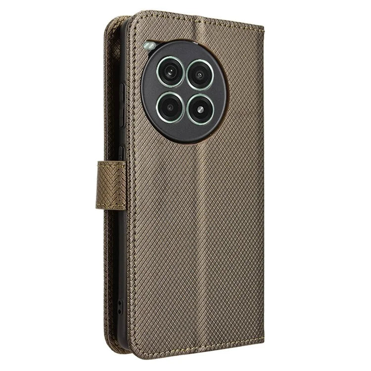 For OnePlus Ace 3 Pro 5G Phone Case Diamond Texture PU Leather Flip Cover