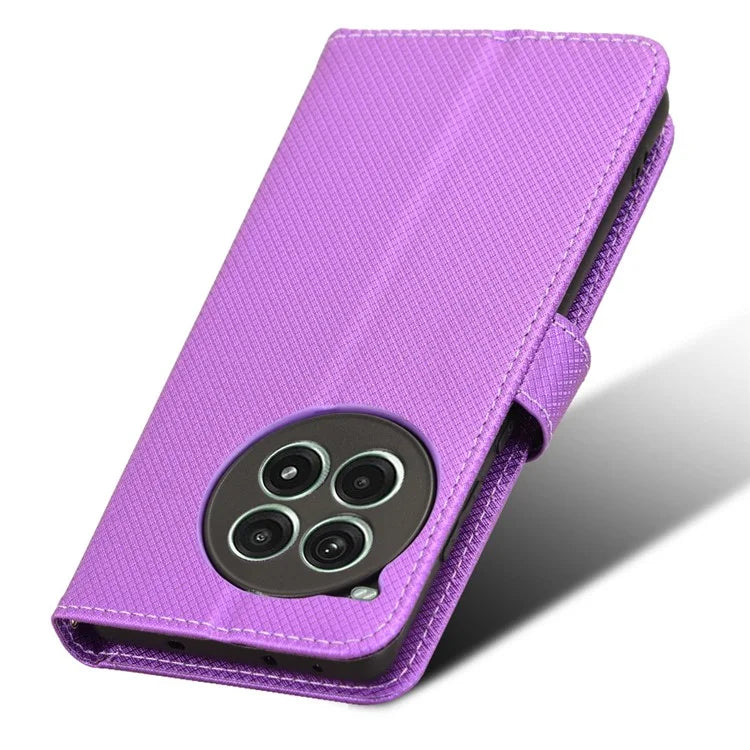 For OnePlus Ace 3 Pro 5G Phone Case Diamond Texture PU Leather Flip Cover