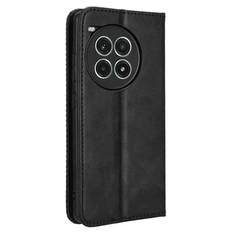 For OnePlus Ace 3 Pro 5G Wallet Case Anti-Drop Retro PU Leather Phone Cover