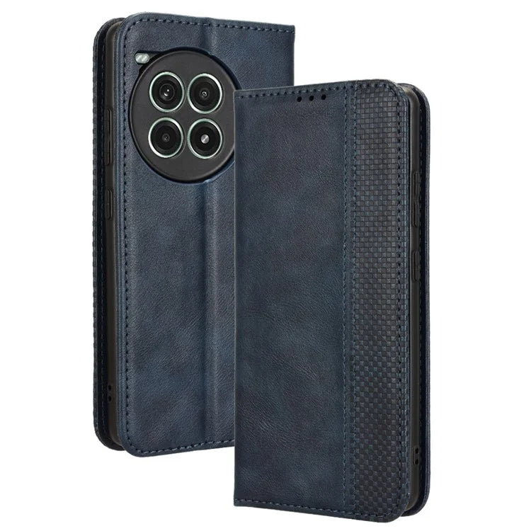 For OnePlus Ace 3 Pro 5G Wallet Case Anti-Drop Retro PU Leather Phone Cover