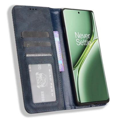 For OnePlus Ace 3 Pro 5G Wallet Case Anti-Drop Retro PU Leather Phone Cover
