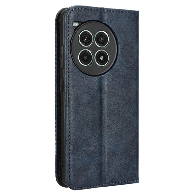 For OnePlus Ace 3 Pro 5G Wallet Case Anti-Drop Retro PU Leather Phone Cover