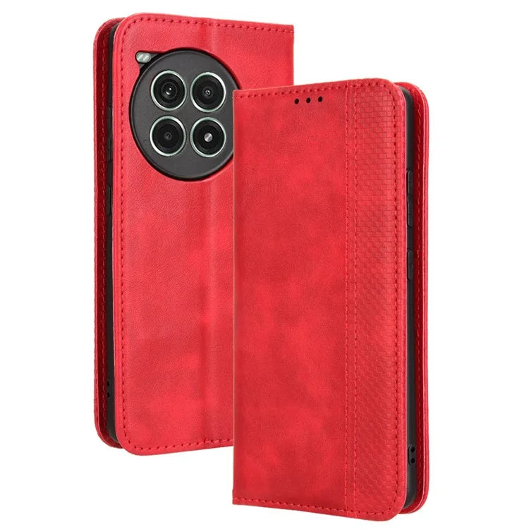 For OnePlus Ace 3 Pro 5G Wallet Case Anti-Drop Retro PU Leather Phone Cover