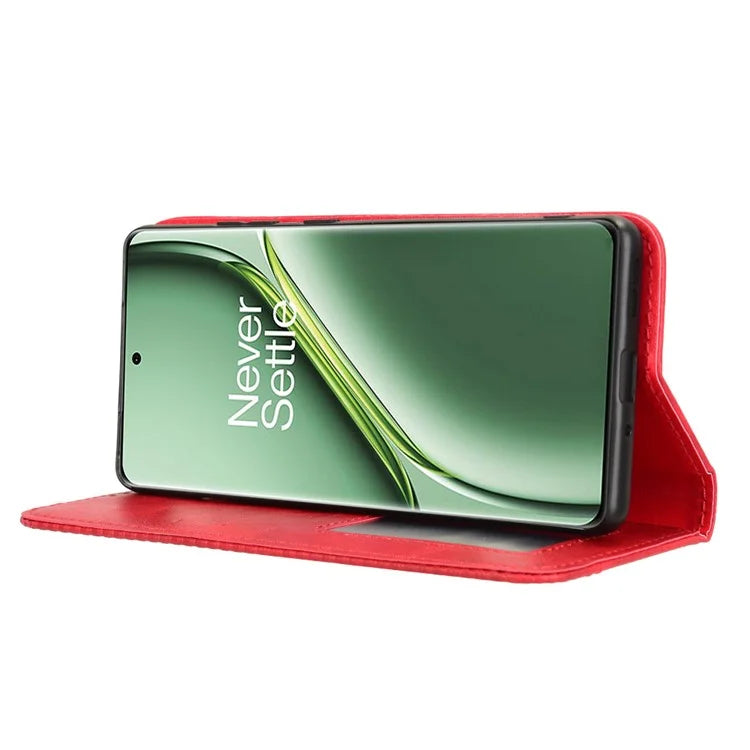 For OnePlus Ace 3 Pro 5G Wallet Case Anti-Drop Retro PU Leather Phone Cover