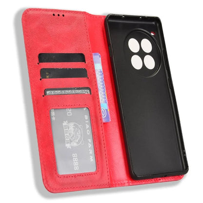For OnePlus Ace 3 Pro 5G Wallet Case Anti-Drop Retro PU Leather Phone Cover