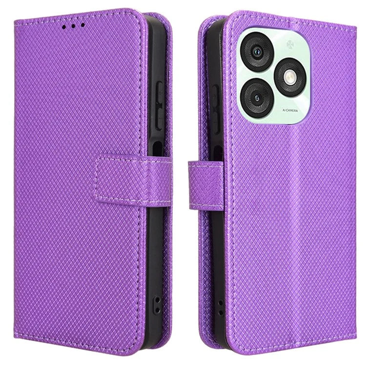 For itel A50 Case Diamond Texture PU Leather Phone Cover