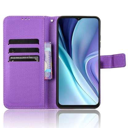 For itel A50 Case Diamond Texture PU Leather Phone Cover