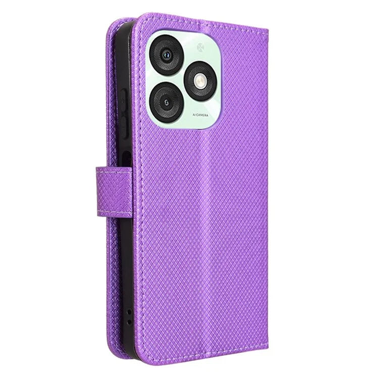 For itel A50 Case Diamond Texture PU Leather Phone Cover
