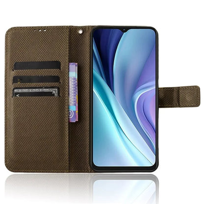 For itel A50 Case Diamond Texture PU Leather Phone Cover