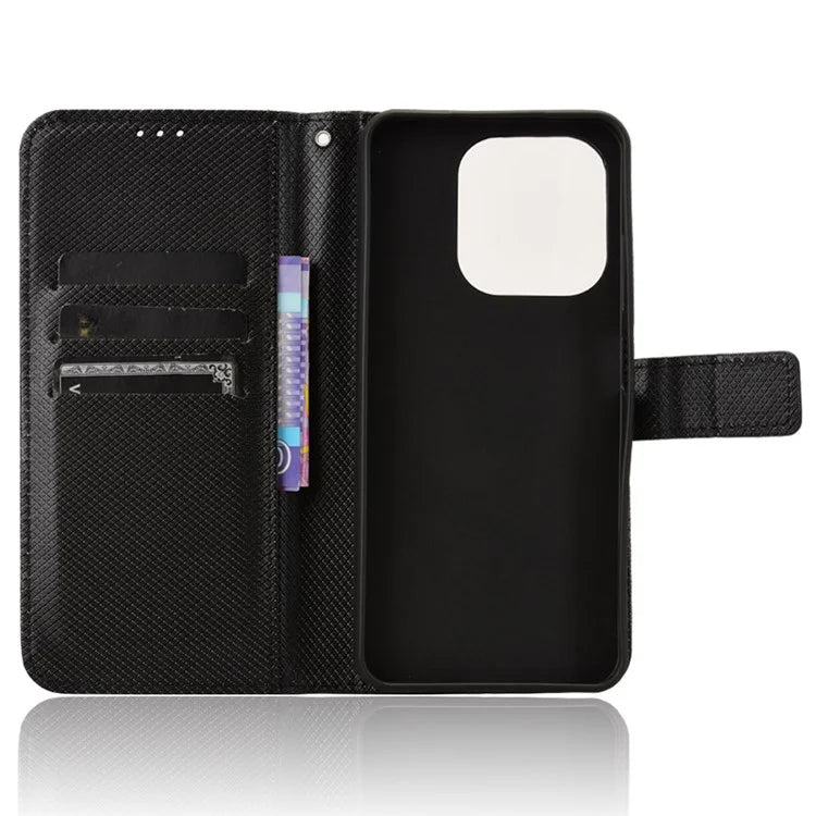 For itel A50 Case Diamond Texture PU Leather Phone Cover