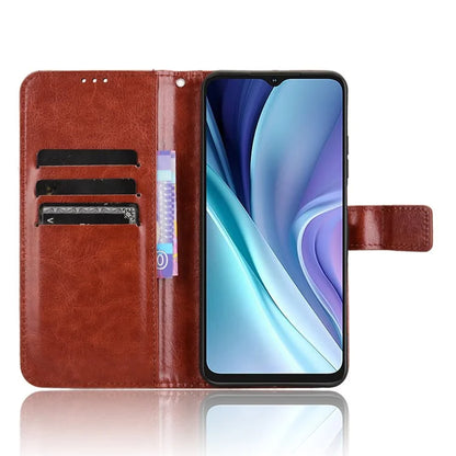 For itel A50 Wallet Case Crazy Horse Texture Shockproof Leather Phone Cover