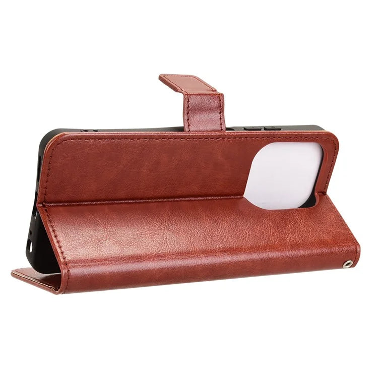 For itel A50 Wallet Case Crazy Horse Texture Shockproof Leather Phone Cover