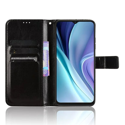 For itel A50 Wallet Case Crazy Horse Texture Shockproof Leather Phone Cover