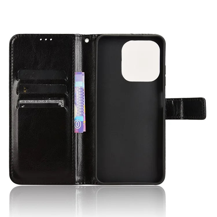 For itel A50 Wallet Case Crazy Horse Texture Shockproof Leather Phone Cover