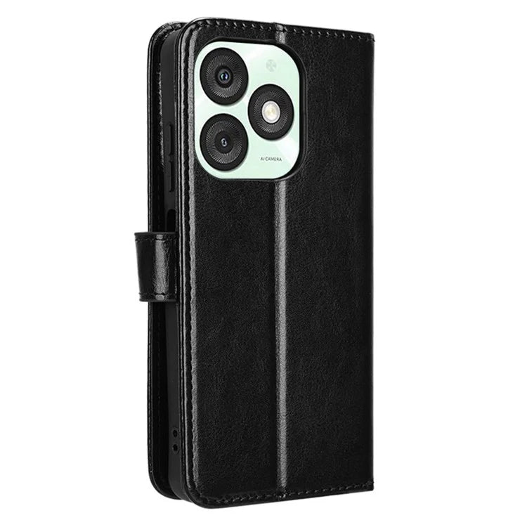 For itel A50 Wallet Case Crazy Horse Texture Shockproof Leather Phone Cover