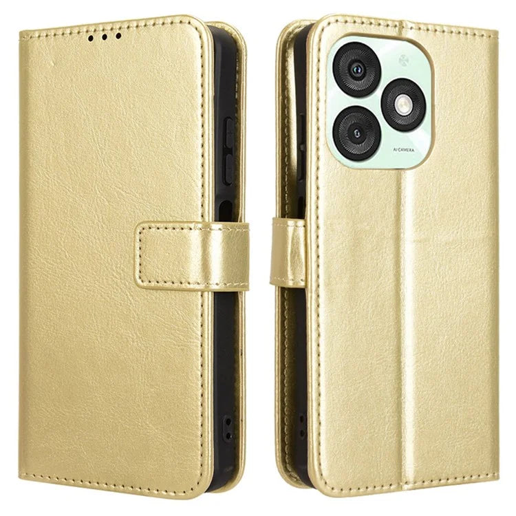For itel A50 Wallet Case Crazy Horse Texture Shockproof Leather Phone Cover