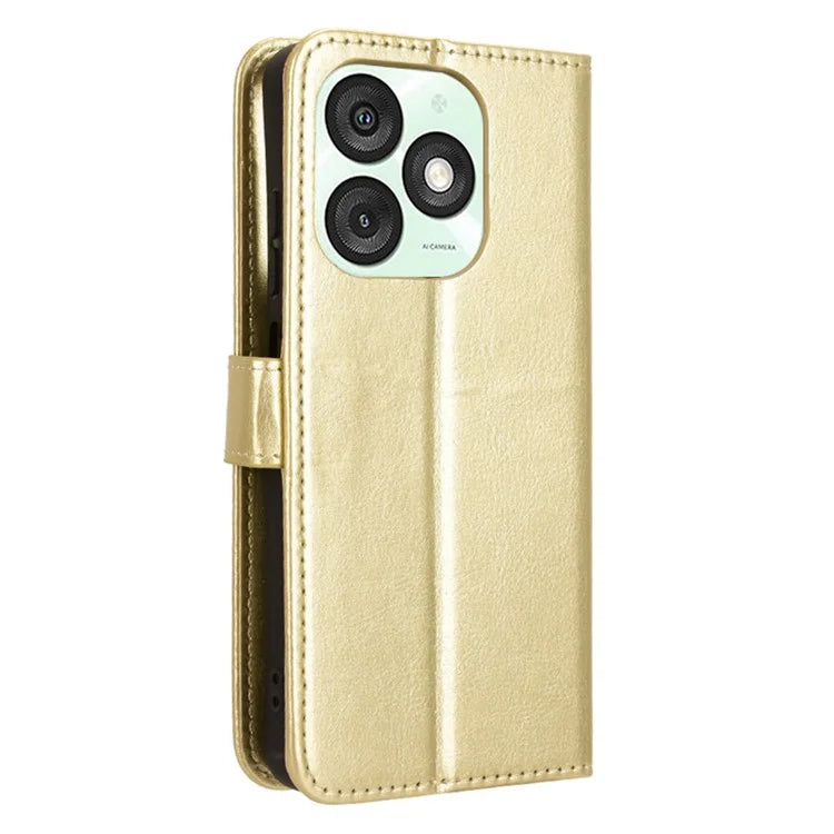 For itel A50 Wallet Case Crazy Horse Texture Shockproof Leather Phone Cover