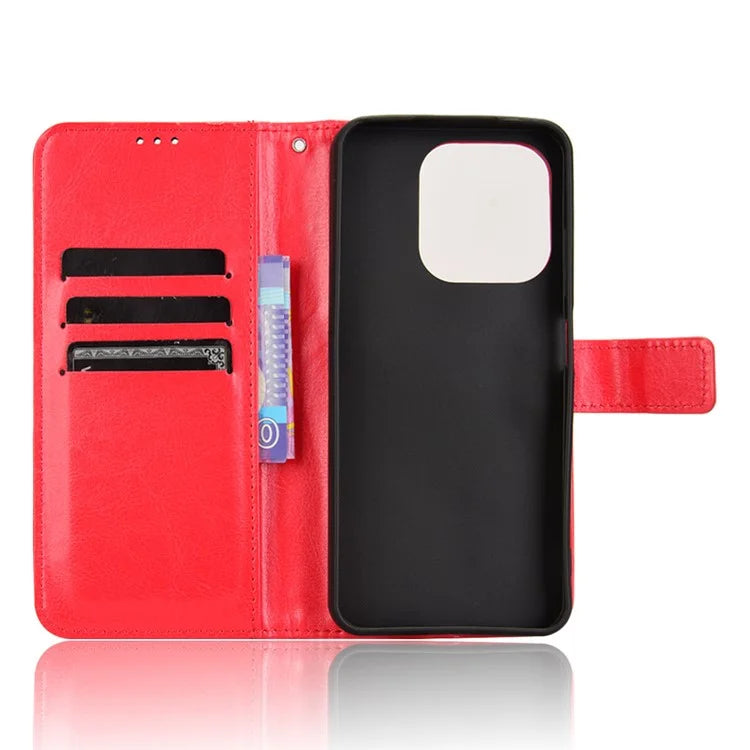 For itel A50 Wallet Case Crazy Horse Texture Shockproof Leather Phone Cover