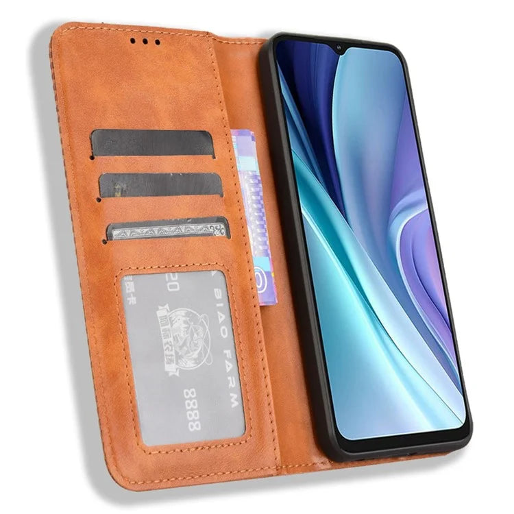 For itel A50 Shockproof Case Retro PU Leather Wallet Phone Cover