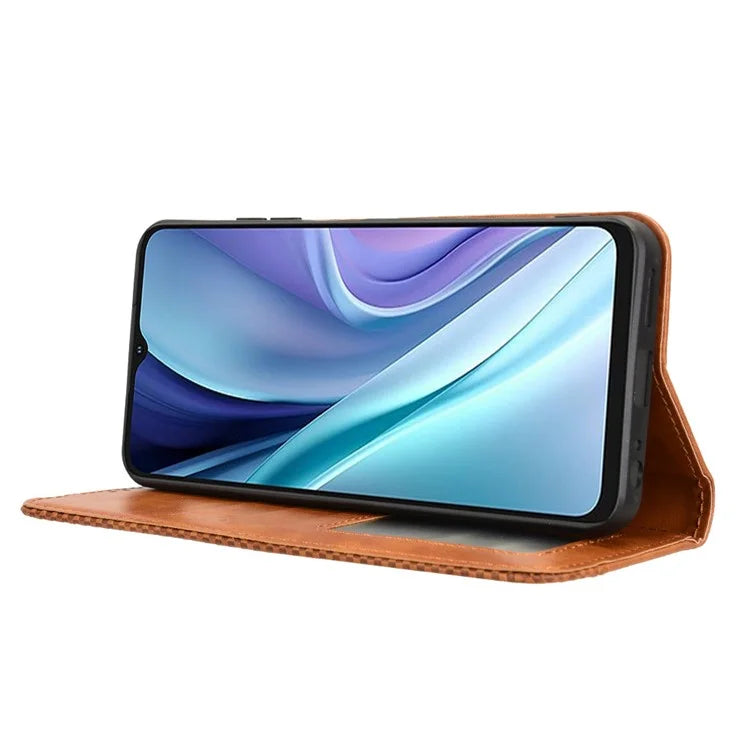 For itel A50 Shockproof Case Retro PU Leather Wallet Phone Cover