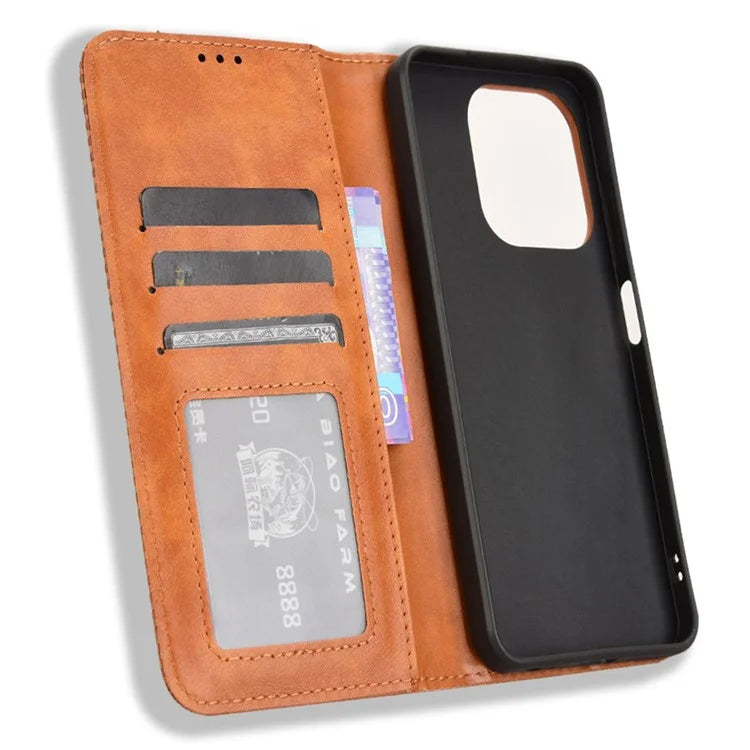 For itel A50 Shockproof Case Retro PU Leather Wallet Phone Cover