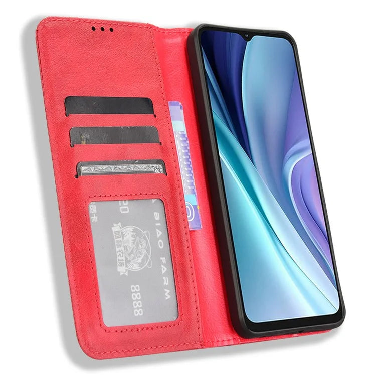For itel A50 Shockproof Case Retro PU Leather Wallet Phone Cover