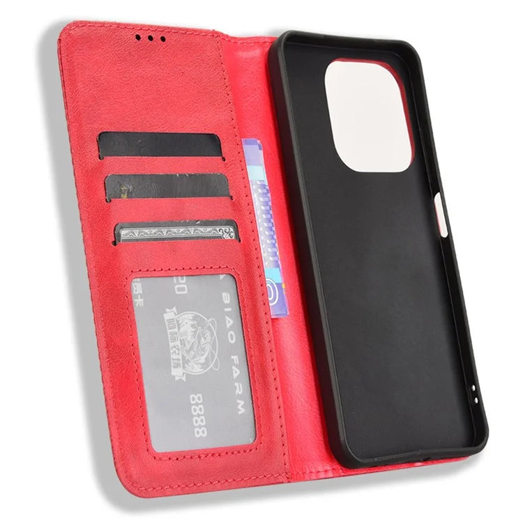For itel A50 Shockproof Case Retro PU Leather Wallet Phone Cover