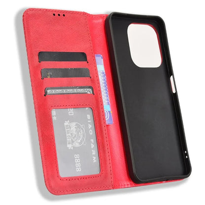 For itel A50 Shockproof Case Retro PU Leather Wallet Phone Cover