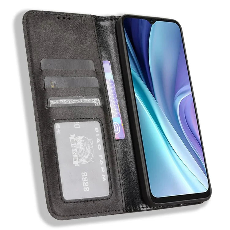 For itel A50 Shockproof Case Retro PU Leather Wallet Phone Cover