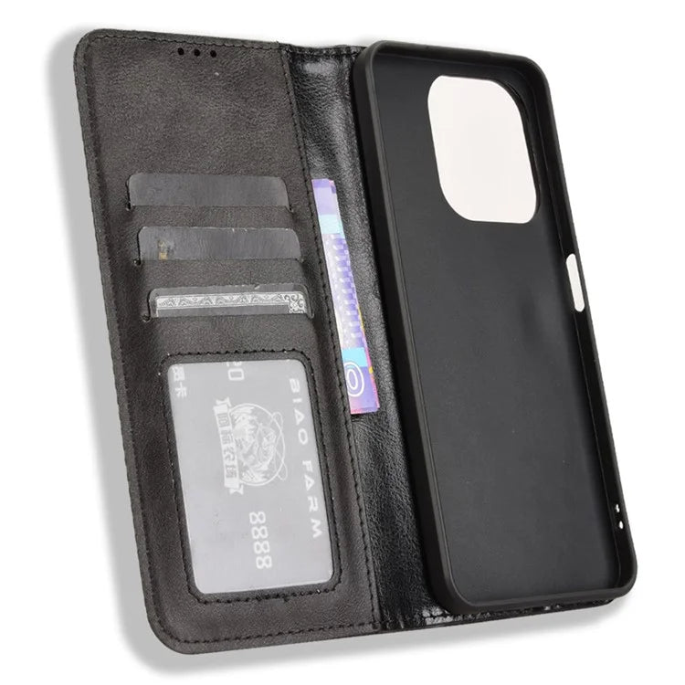 For itel A50 Shockproof Case Retro PU Leather Wallet Phone Cover