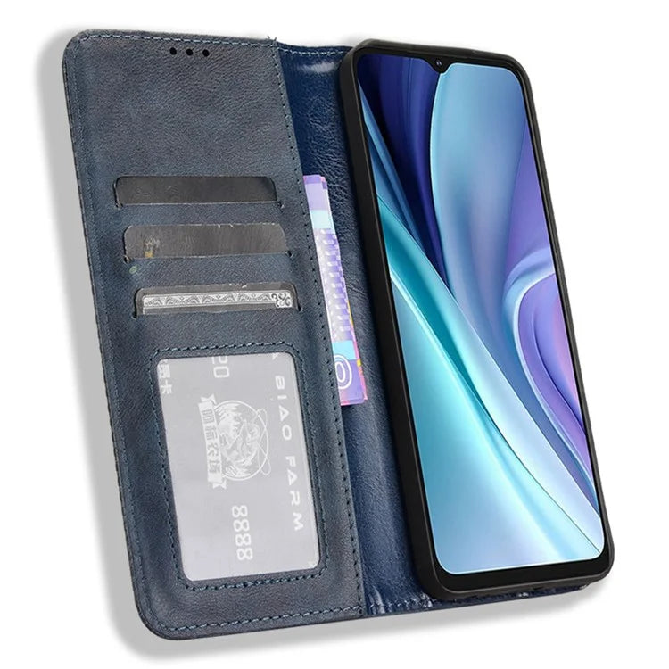For itel A50 Shockproof Case Retro PU Leather Wallet Phone Cover