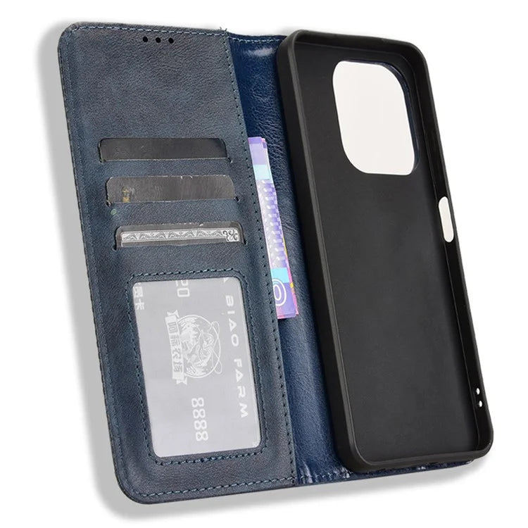 For itel A50 Shockproof Case Retro PU Leather Wallet Phone Cover