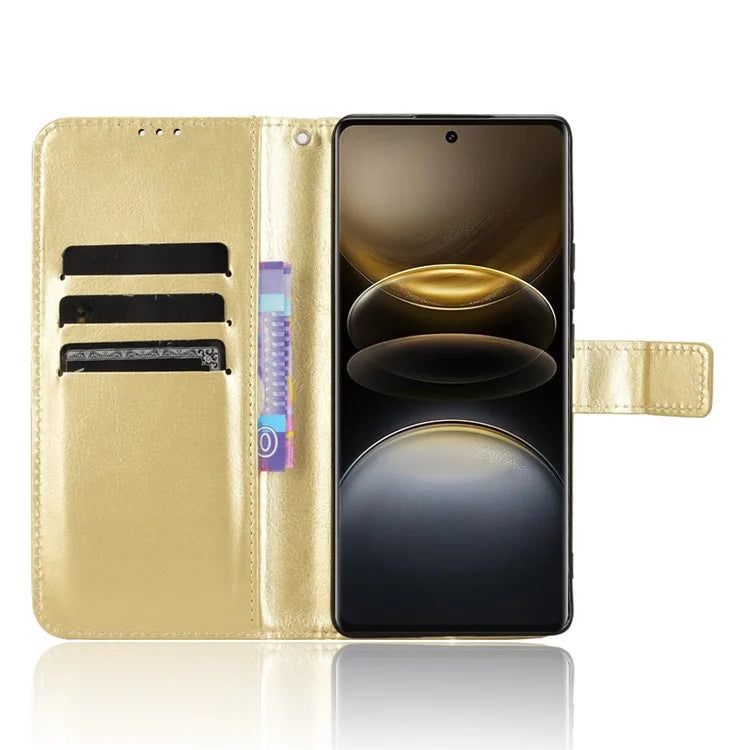 For vivo X100 Ultra 5G Protective Case Leather Wallet Phone Cover Crazy Horse Texture