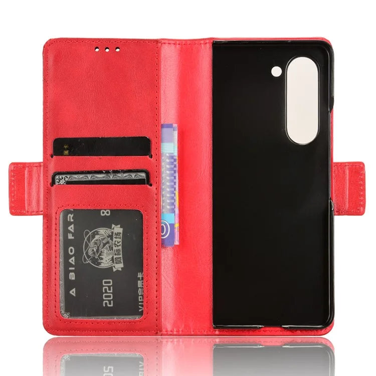 For Samsung Galaxy Z Fold6 5G Phone Case Vintage PU Leather Wallet Stand Shockproof Cover