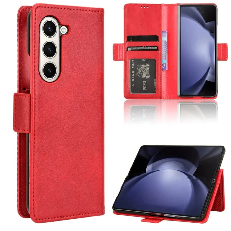For Samsung Galaxy Z Fold6 5G Phone Case Vintage PU Leather Wallet Stand Shockproof Cover