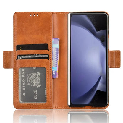 For Samsung Galaxy Z Fold6 5G Phone Case Vintage PU Leather Wallet Stand Shockproof Cover