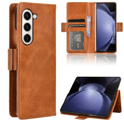 For Samsung Galaxy Z Fold6 5G Phone Case Vintage PU Leather Wallet Stand Shockproof Cover