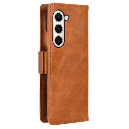 For Samsung Galaxy Z Fold6 5G Phone Case Vintage PU Leather Wallet Stand Shockproof Cover