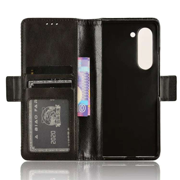 For Samsung Galaxy Z Fold6 5G Phone Case Vintage PU Leather Wallet Stand Shockproof Cover