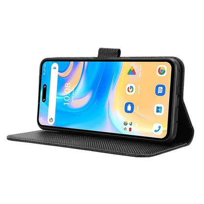 For Umidigi G6 Protective Case PU Leather Diamond Texture Phone Cover