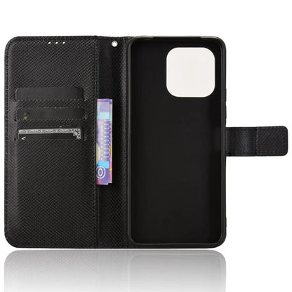 For Umidigi G6 Protective Case PU Leather Diamond Texture Phone Cover