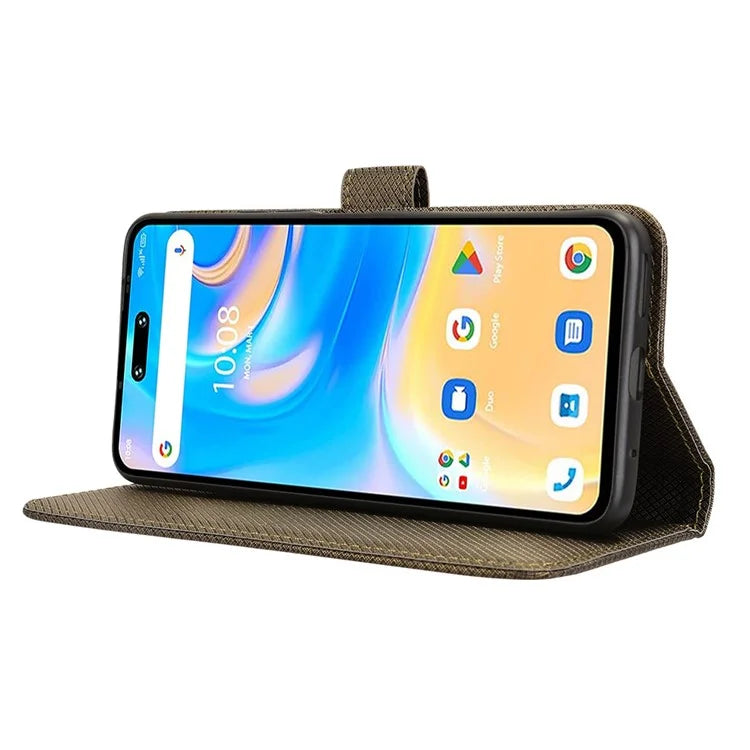 For Umidigi G6 Protective Case PU Leather Diamond Texture Phone Cover