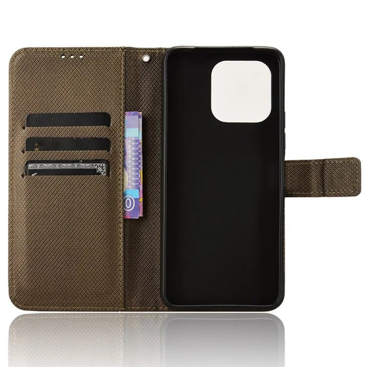For Umidigi G6 Protective Case PU Leather Diamond Texture Phone Cover
