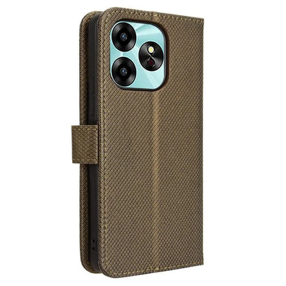 For Umidigi G6 Protective Case PU Leather Diamond Texture Phone Cover
