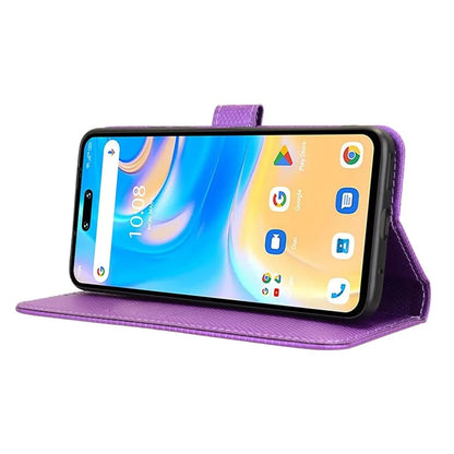 For Umidigi G6 Protective Case PU Leather Diamond Texture Phone Cover