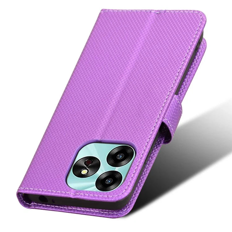 For Umidigi G6 Protective Case PU Leather Diamond Texture Phone Cover
