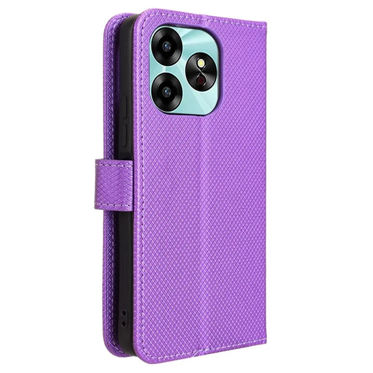 For Umidigi G6 Protective Case PU Leather Diamond Texture Phone Cover