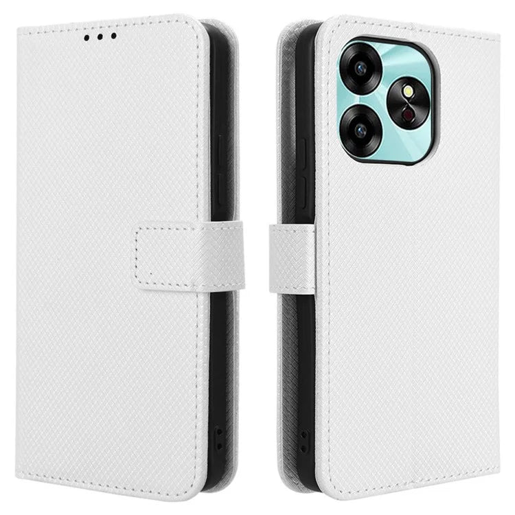 For Umidigi G6 Protective Case PU Leather Diamond Texture Phone Cover