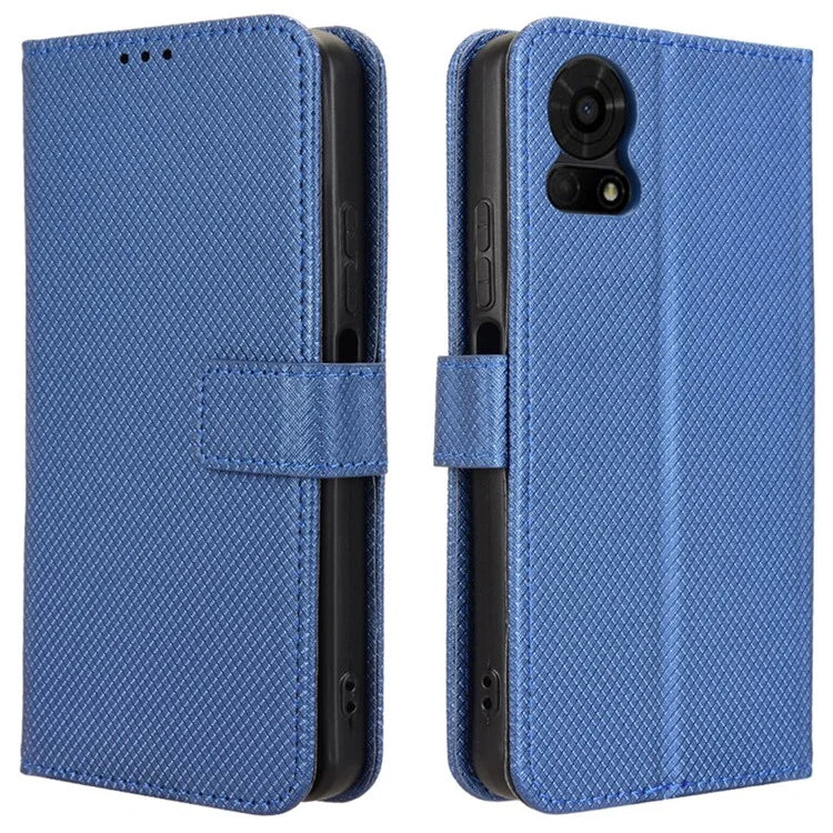 For TCL 50 LE Shockproof Case PU Leather Diamond Texture Phone Cover